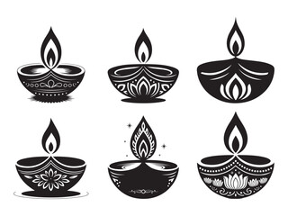 janmashtami diya set vector