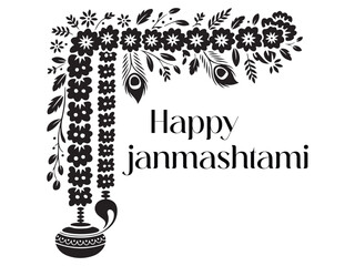 janmashtami garland silhouette vector art 