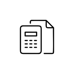 Fototapeta premium Outline icon calculator document for tax filing finance