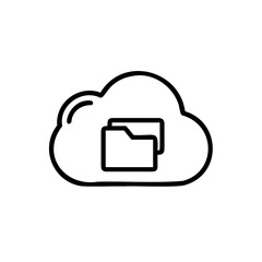 Outline icon tax folder on cloud storage data
