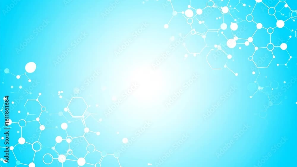 Poster abstract molecular structure background animation
