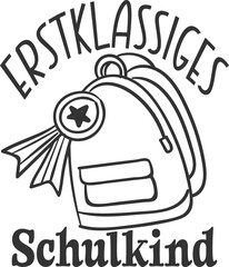 Erstklassiges Schulkind - German School Education Design