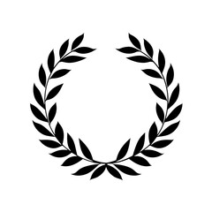 Obraz premium A black laurel wreath on a transparent background