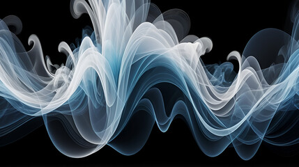 Ethereal abstract background in achromatic Automatistes style with dynamic smoke patterns
