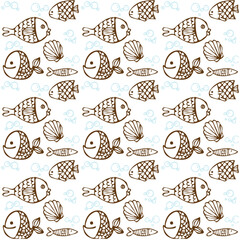 seamless pattern with seashells