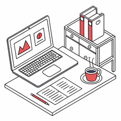 laptop computer with diagram