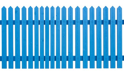 Blue picket fence, isolated