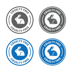 Cruelty Free Label Icon Set.  Not Tested on Animals Badge, Sticker, Symbol, Stamp, Logo. Green Flat Line Vector for Ethical, Vegan, Organic, and Animal-Friendly Product Packaging.