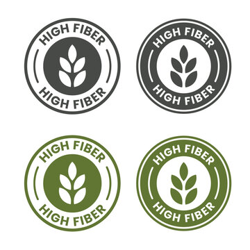 High Fiber Icon Vector Isolated.  Nutrition Label Design Element for Product Packaging. Healthy, Organic, and Whole Grain Food Stamp for Natural and Diet-Friendly Branding.