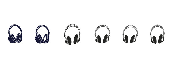 Vibrant Advertisement Design Featuring a Group of Headphones for Audio or Music Promotion