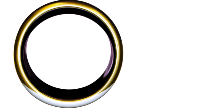 Elegant circular design with gold accents on a transparent background