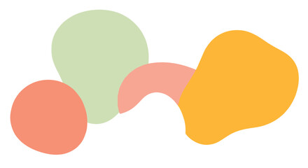 Organic abstract shapes in pastel and bold colors suitable for modern design, posters, packaging, and branding elements