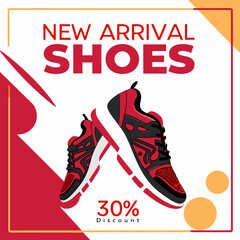 Shoes sale for social media post or square banner template design