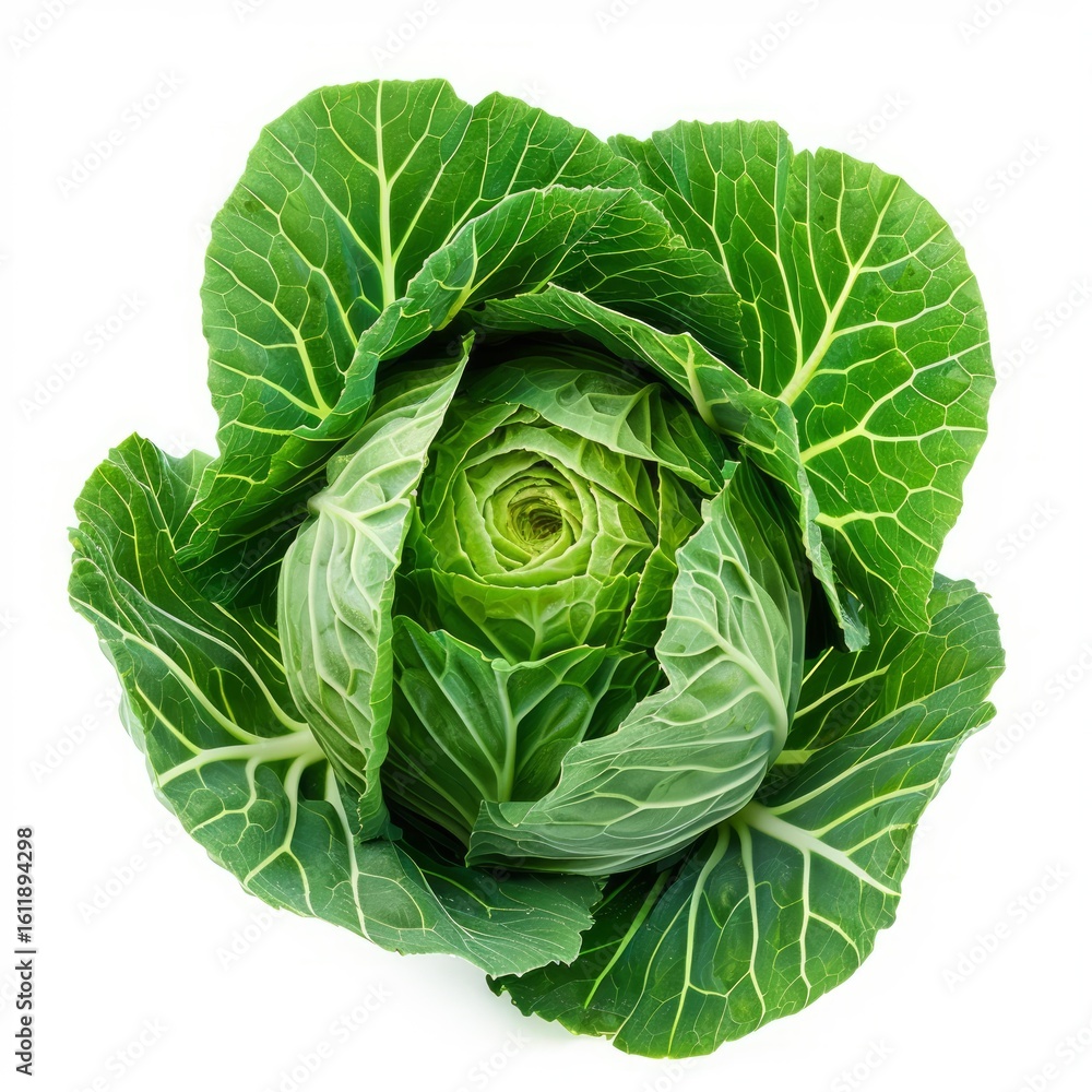 Poster this vibrant green cabbage is displaying its tightly packed leaves, creating a beautiful and intrica