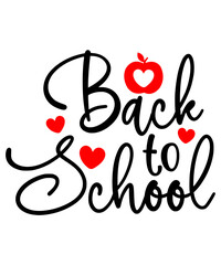 Back To School typography clip art design on plain white transparent isolated background for card, shirt, hoodie, sweatshirt, apparel, tag, mug, icon, poster or badge