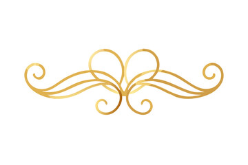Golden flourish vector design element decorative ornament swirl embellishment
