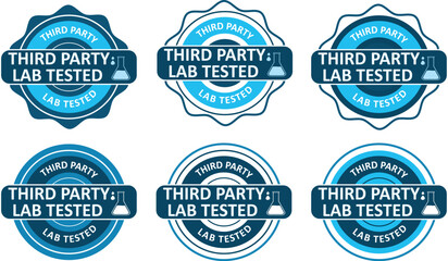 Obraz premium Third Party Tested Badge Icons for Product Authentication and Trust