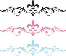 Elegant Fleur-de-Lis Decorative Borders