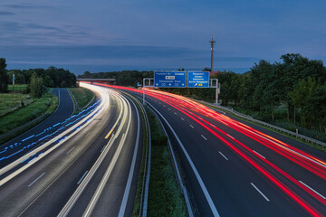 Traffic on the Highway - Travel - Background - Line - Ecology - Long Exposure - Motorway - Night...