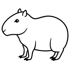 Simple capybara silhouette isolated on white background