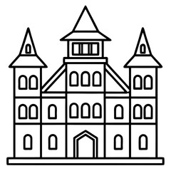 Fototapeta premium Castle silhouette isolated on white background