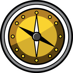Vintage brass compass for navigation and exploration