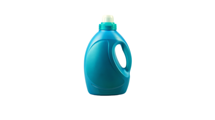 Cheerful laundry detergent bottle on a fresh white background for cleaning
