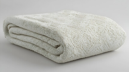 Folded cream-colored blanket with a textured, lacy pattern