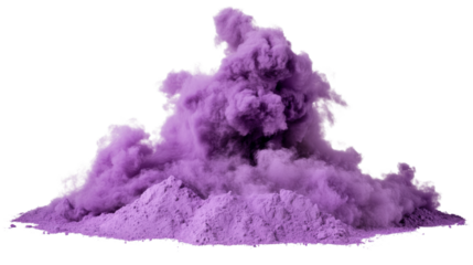 Purple powder clouding up in a playful display of color and energy