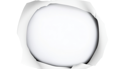 Torn paper with a transparent background showing a blank space