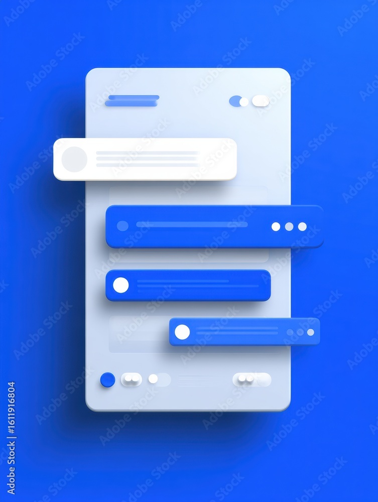 Poster simplified user interface design for an educational chatbot featuring a free left margin and a moder