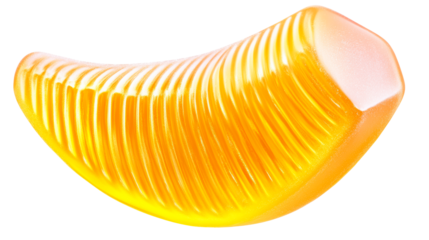 Colorful shiny yellow object with wavy texture suitable for design