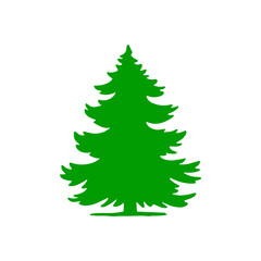 Green Christmas tree silhouette perfect for holiday designs, festive celebrations, and seasonal greetings with joy