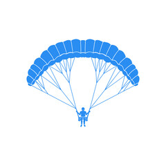 Dynamic skydiver soaring through the sky under a vibrant parachute, embracing freedom and adventure in flight