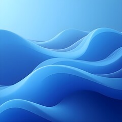 Serene Blue Waves Abstract Fluid Art Background
