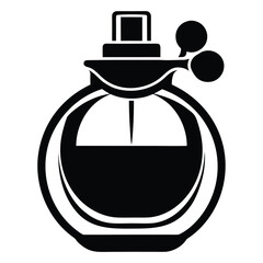 Obraz premium Elegant perfume bottle silhouette in a classic design isolated on white background