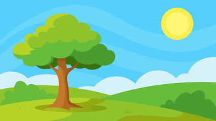 Obraz premium Harmonious blend of illustration vector art and natural scenes