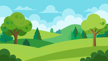 Serene and clean natural landscape background in a calming art style