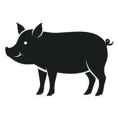 Fototapeta premium Charming pig silhouette illustration a simple and clean graphic isolated on white background