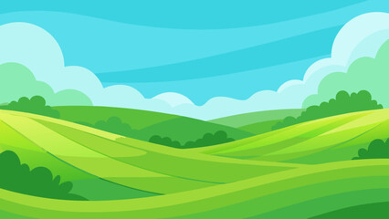 Fototapeta premium Vibrant vector art background scene depicting an inviting natural view