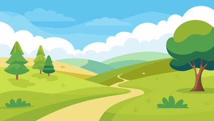 summer landscape with trees