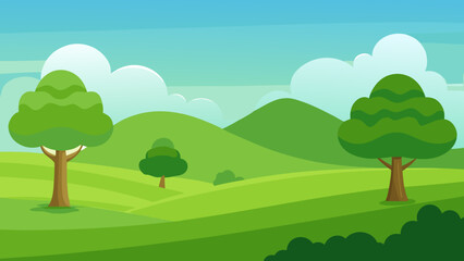 Fototapeta premium summer landscape with trees