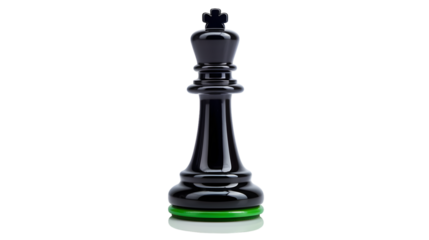 Black chess king piece strategy game board game competition tournament play on transparent background