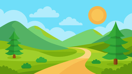 Fototapeta premium landscape with mountains and trees