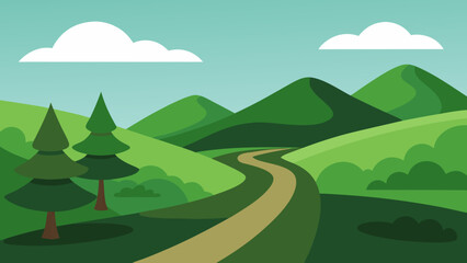 Obraz premium landscape with mountains and trees