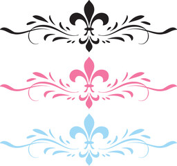 Elegant Fleur-de-Lis Decorative Borders