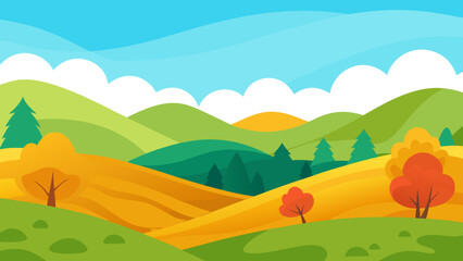 Obraz premium landscape with mountains and hills