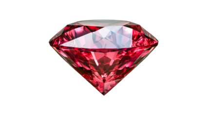 Stunning red diamond with brilliant cut and reflections