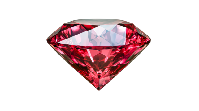 Stunning red diamond with brilliant cut and reflections