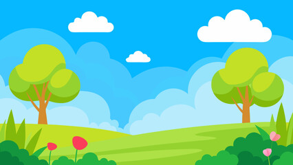 Fototapeta premium landscape with trees and clouds